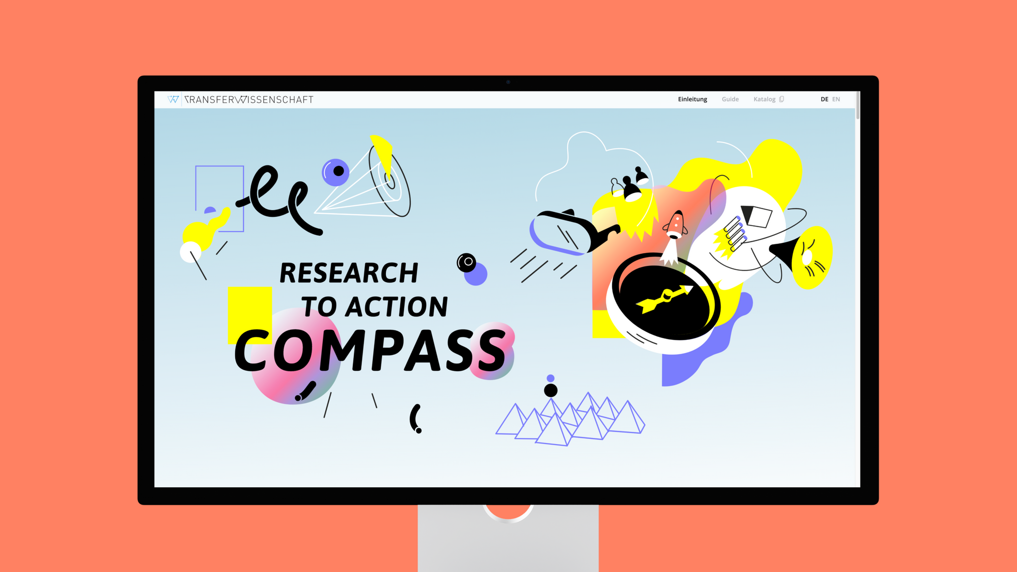 Das Startbildschirm der Befragungs-Webseite "Research to Action Compass"